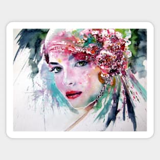 Beauty with flowers Sticker